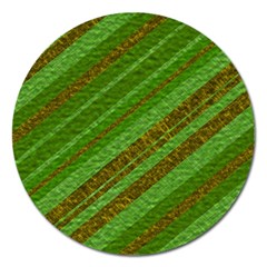 Stripes Course Texture Background Magnet 5  (round) by Sapixe