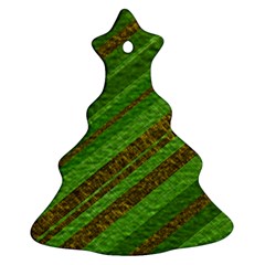 Stripes Course Texture Background Christmas Tree Ornament (two Sides)