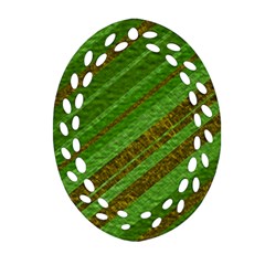 Stripes Course Texture Background Oval Filigree Ornament (two Sides) by Sapixe