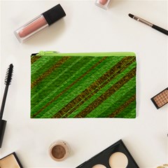 Stripes Course Texture Background Cosmetic Bag (xs) by Sapixe