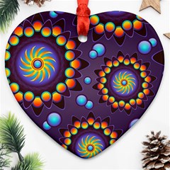 Texture Background Flower Pattern Ornament (heart) by Sapixe