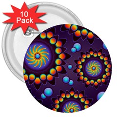 Texture Background Flower Pattern 3  Buttons (10 Pack)  by Sapixe