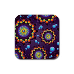 Texture Background Flower Pattern Rubber Coaster (square)  by Sapixe