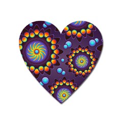 Texture Background Flower Pattern Heart Magnet by Sapixe