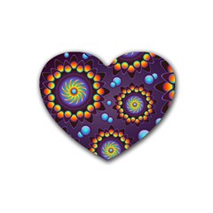 Texture Background Flower Pattern Rubber Coaster (heart)  by Sapixe