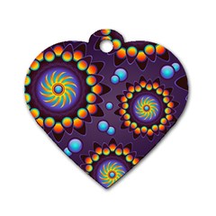 Texture Background Flower Pattern Dog Tag Heart (one Side) by Sapixe