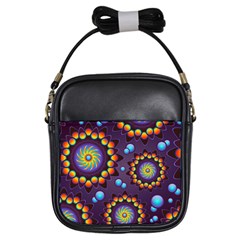 Texture Background Flower Pattern Girls Sling Bags by Sapixe