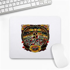 Tattoo Art Print Traditional Artwork Lighthouse Wave Large Mousepads by Sapixe