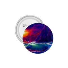 Sunset Orange Sky Dark Cloud Sea Waves Of The Sea, Rocky Mountains Art 1 75  Buttons by Sapixe