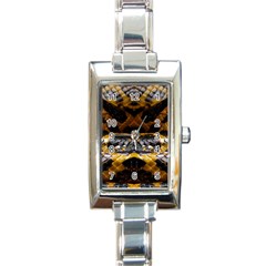 Textures Snake Skin Patterns Rectangle Italian Charm Watch