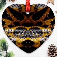 Textures Snake Skin Patterns Ornament (Heart)