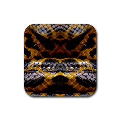 Textures Snake Skin Patterns Rubber Coaster (Square) 