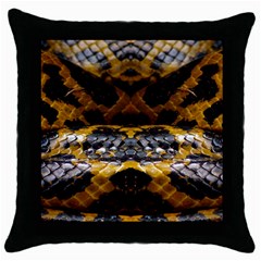 Textures Snake Skin Patterns Throw Pillow Case (black) by Sapixe