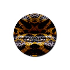 Textures Snake Skin Patterns Rubber Coaster (Round) 