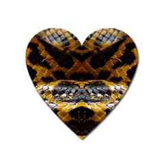 Textures Snake Skin Patterns Heart Magnet