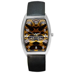 Textures Snake Skin Patterns Barrel Style Metal Watch