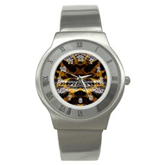 Textures Snake Skin Patterns Stainless Steel Watch