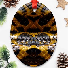 Textures Snake Skin Patterns Oval Ornament (two Sides) by Sapixe