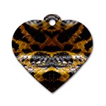 Textures Snake Skin Patterns Dog Tag Heart (One Side) Front