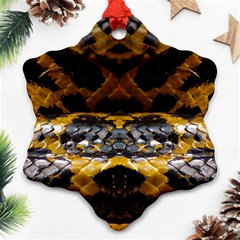 Textures Snake Skin Patterns Snowflake Ornament (Two Sides)