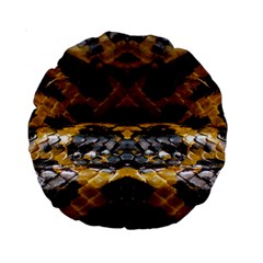 Textures Snake Skin Patterns Standard 15  Premium Round Cushions