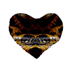 Textures Snake Skin Patterns Standard 16  Premium Heart Shape Cushions