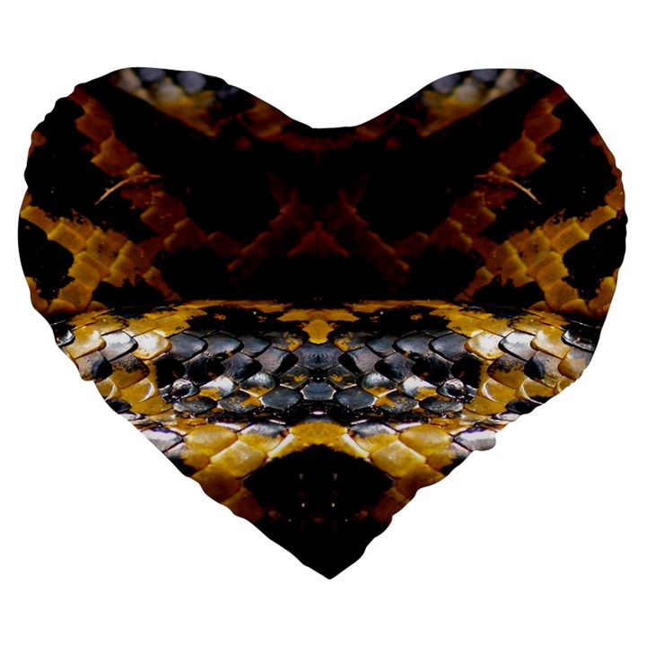 Textures Snake Skin Patterns Large 19  Premium Heart Shape Cushions