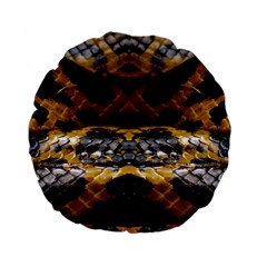 Textures Snake Skin Patterns Standard 15  Premium Flano Round Cushions