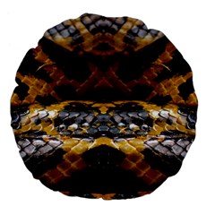 Textures Snake Skin Patterns Large 18  Premium Flano Round Cushions