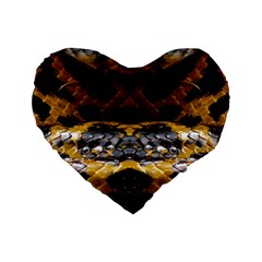 Textures Snake Skin Patterns Standard 16  Premium Flano Heart Shape Cushions