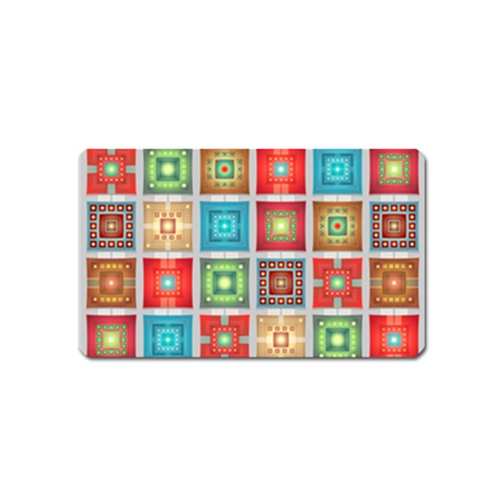 Tiles Pattern Background Colorful Magnet (Name Card)