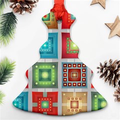 Tiles Pattern Background Colorful Ornament (christmas Tree)  by Sapixe