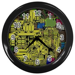 Technology Circuit Board Wall Clocks (black) by Sapixe