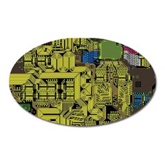 Technology Circuit Board Oval Magnet by Sapixe