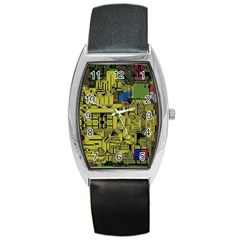 Technology Circuit Board Barrel Style Metal Watch by Sapixe