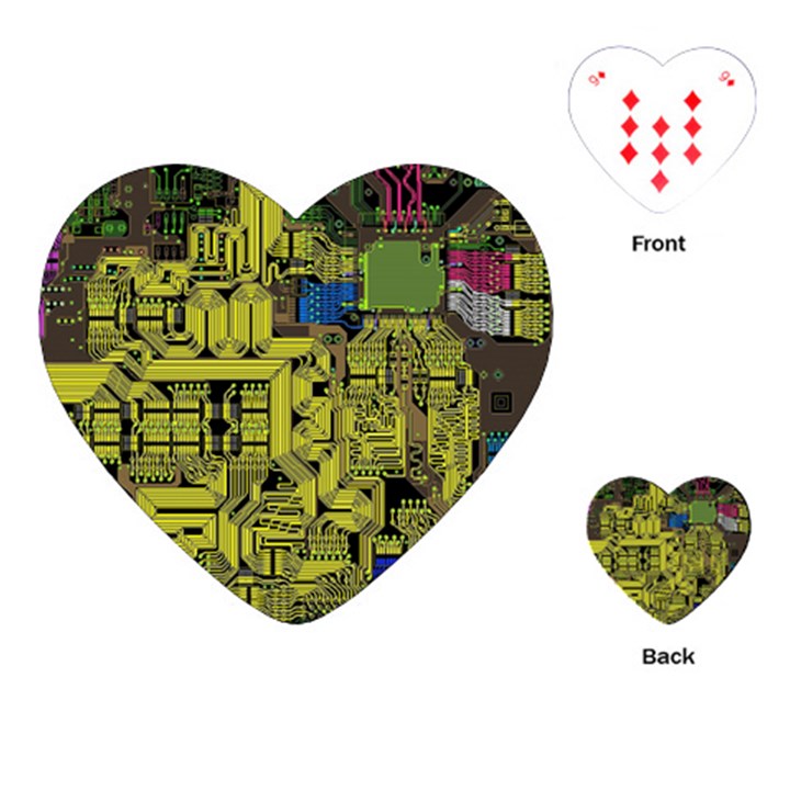 Technology Circuit Board Playing Cards (Heart) 