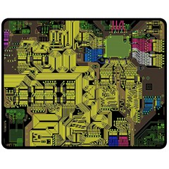 Technology Circuit Board Fleece Blanket (medium)  by Sapixe