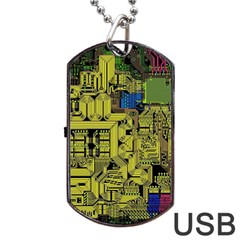 Technology Circuit Board Dog Tag Usb Flash (one Side) by Sapixe