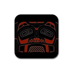 Traditional Northwest Coast Native Art Rubber Coaster (square)  by Sapixe