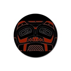 Traditional Northwest Coast Native Art Rubber Round Coaster (4 Pack)  by Sapixe