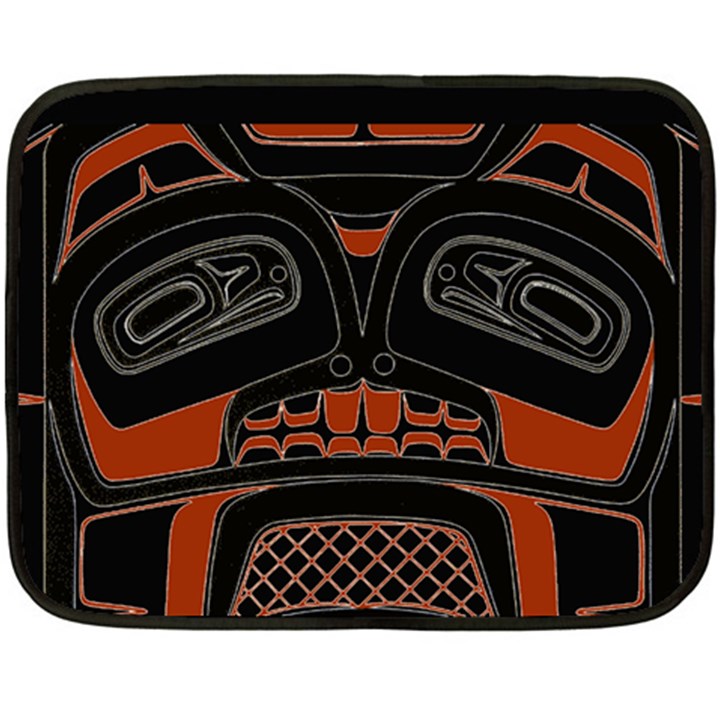 Traditional Northwest Coast Native Art Double Sided Fleece Blanket (Mini) 