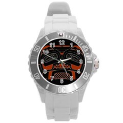 Traditional Northwest Coast Native Art Round Plastic Sport Watch (l) by Sapixe