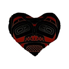 Traditional Northwest Coast Native Art Standard 16  Premium Flano Heart Shape Cushions by Sapixe