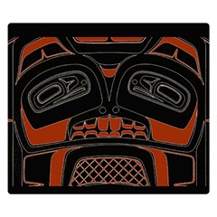 Traditional Northwest Coast Native Art Double Sided Flano Blanket (small)  by Sapixe