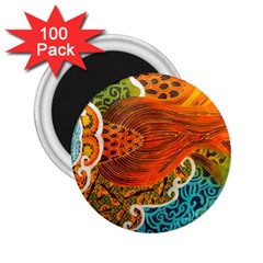 The Beautiful Of Art Indonesian Batik Pattern 2.25  Magnets (100 pack) 