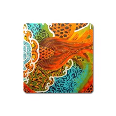 The Beautiful Of Art Indonesian Batik Pattern Square Magnet