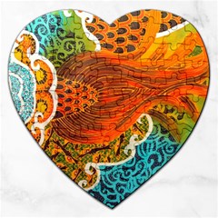 The Beautiful Of Art Indonesian Batik Pattern Jigsaw Puzzle (Heart)