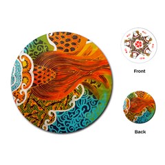 The Beautiful Of Art Indonesian Batik Pattern Playing Cards (round)  by Sapixe