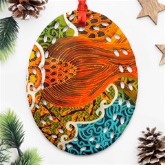 The Beautiful Of Art Indonesian Batik Pattern Ornament (Oval Filigree)