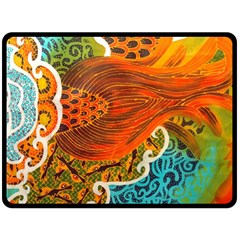 The Beautiful Of Art Indonesian Batik Pattern Double Sided Fleece Blanket (Large) 